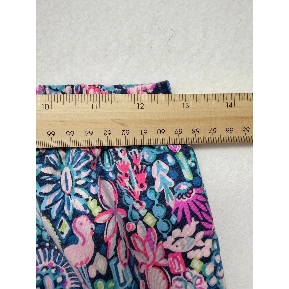 Lilly Pulitzer Kids 2 Piece Set Pants Top Floral Flamingo Pink Blue XL 12-14